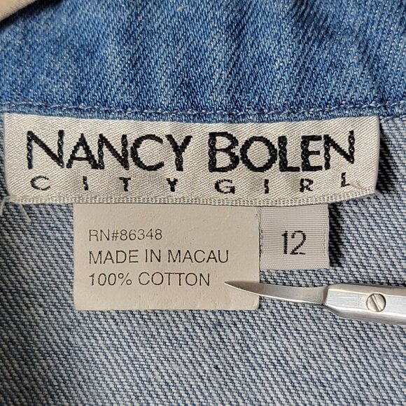 Vintage Nancy Bolen City Girl Smocked Denim Cowgirl Rodeo Western Jacket Size 12 - Picture 10 of 11